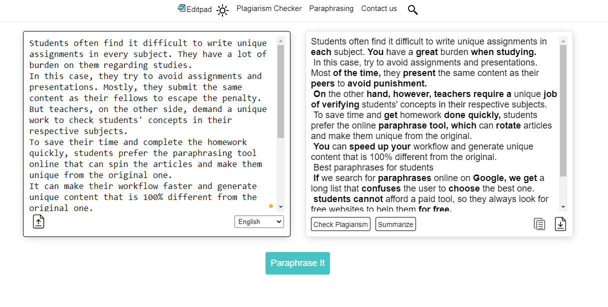 Tool paraphrasing Free Paraphrasing